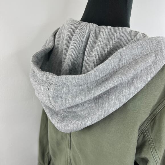 Free People Weekend Wanderer Jacket Knit Hood Military Army Western Tribal XS - Picture 4 of 8